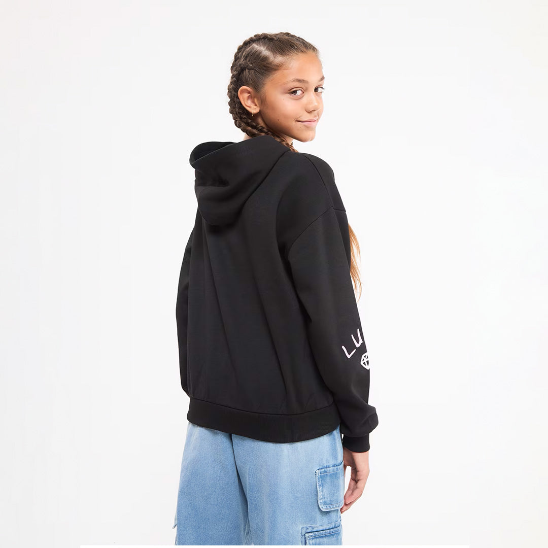 Graffiti Sweatshirt Dress with Hood