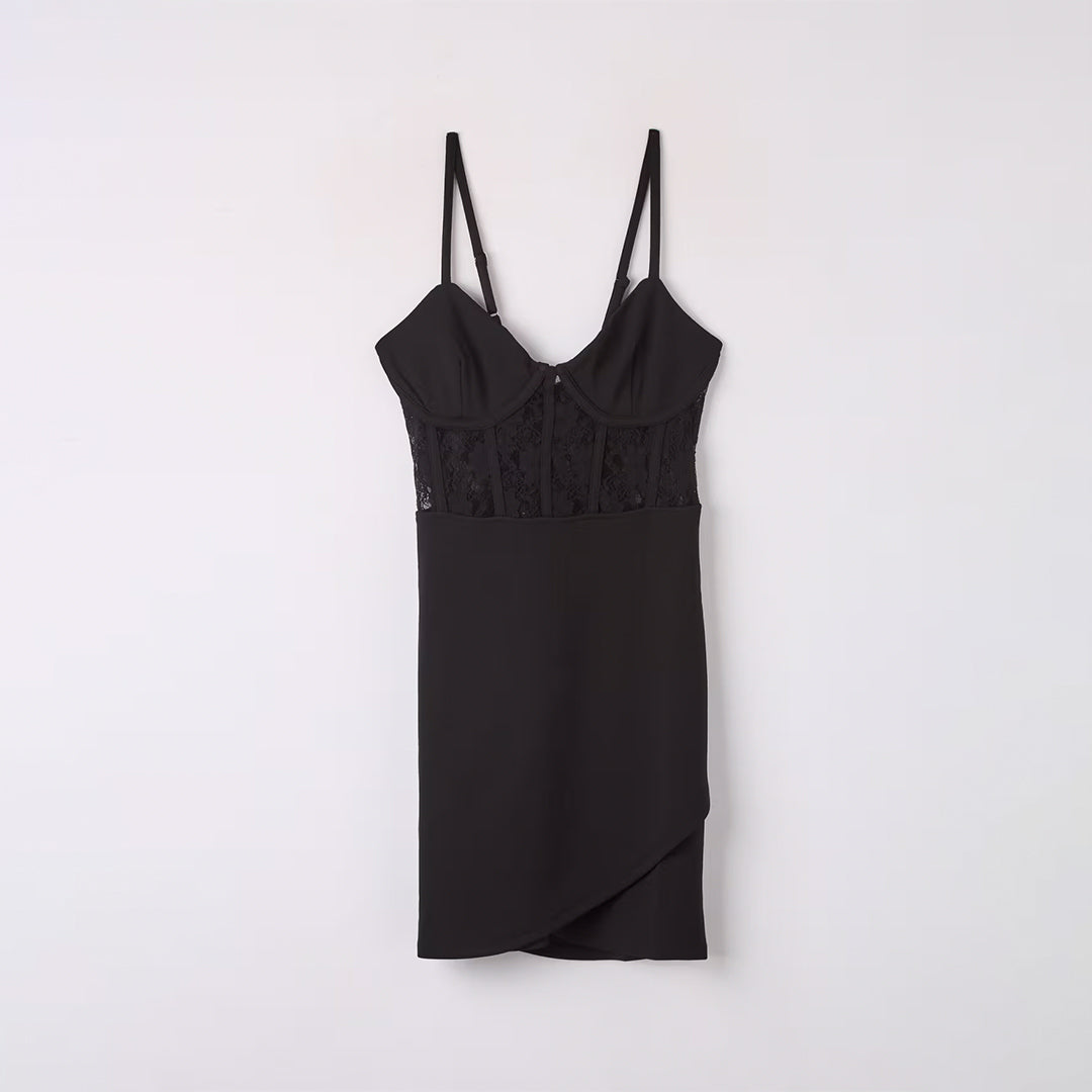 Corset Dress with Lace Insert