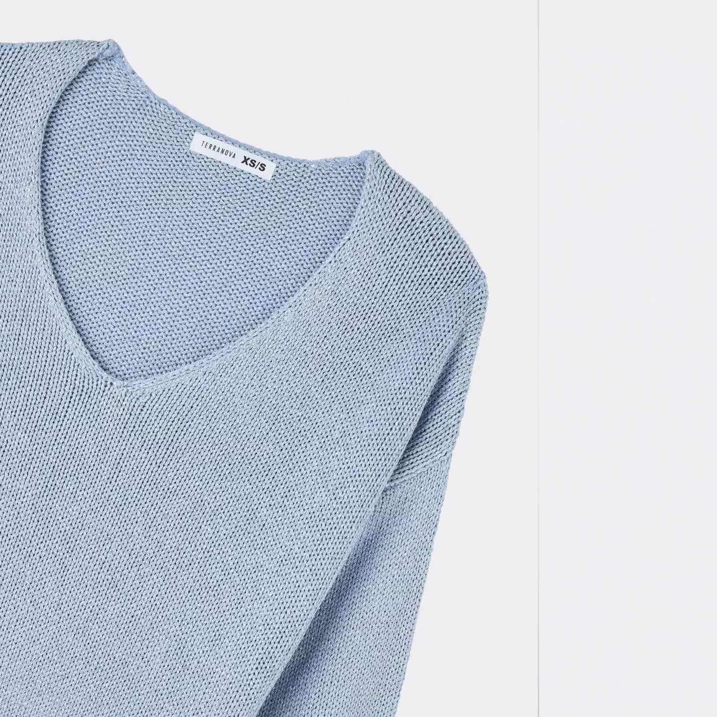 V-Neck Perforated Sweater