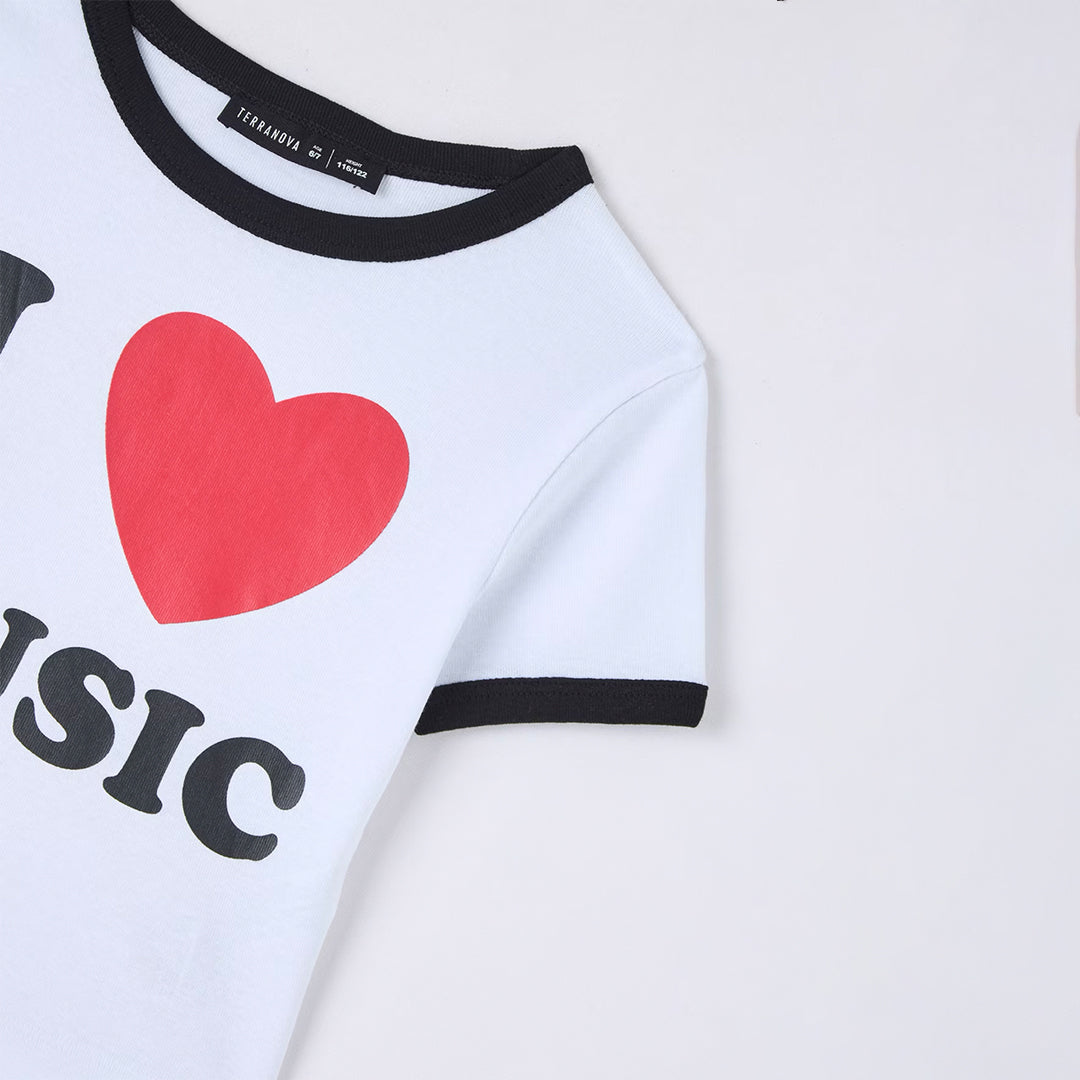 Crew Neck Short Sleeve Front Writing T-Shirt