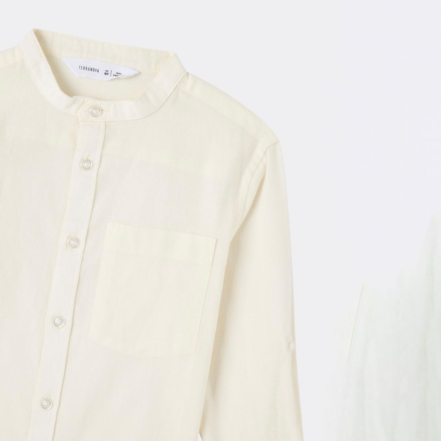 Mandarin Collar Long Sleeve Shirt