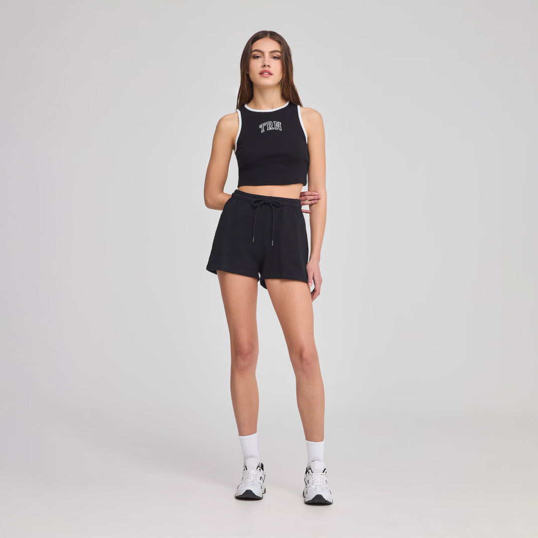 Gym shorts and crop top on sale