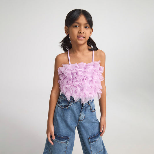 Thin Straps Tulle Top