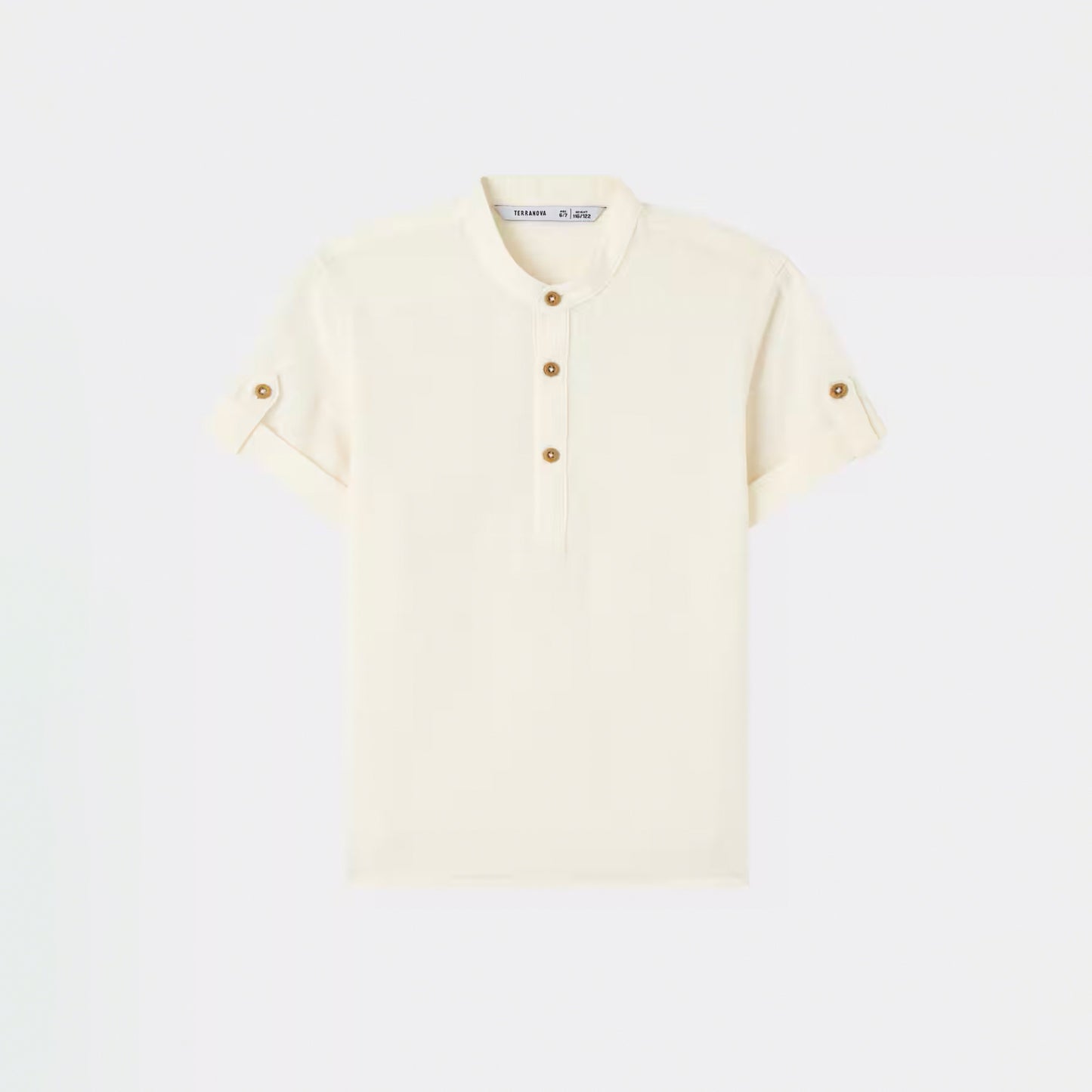 Mandarin Collar Short Sleeve Shirt