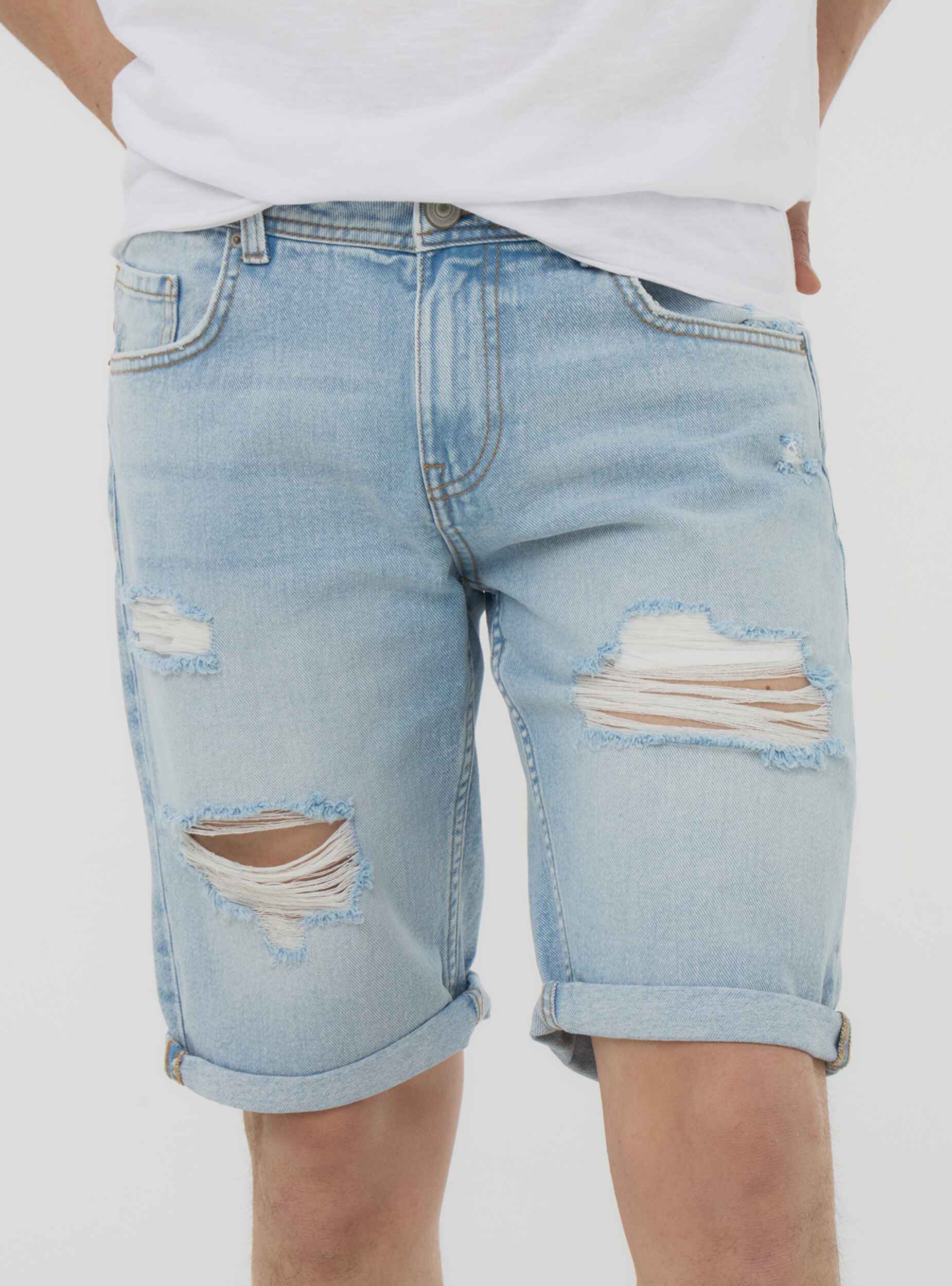 Mens Denim Pantaloncini Jeans Tagliati GINGTTO Men's Denim Shorts
