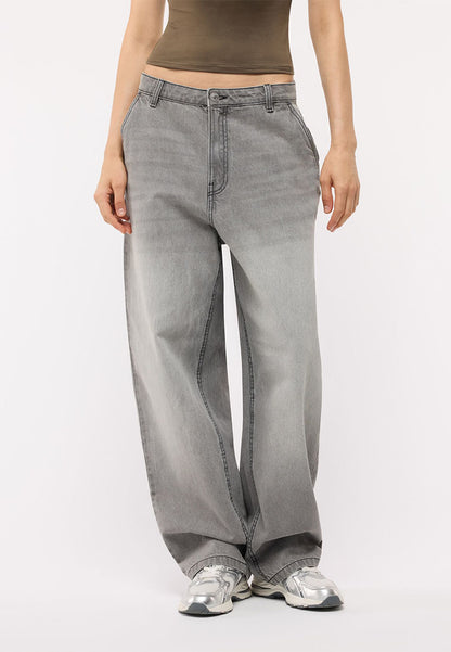 Women's Solid Color Baggy Jeans