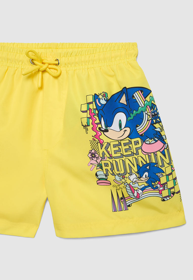 Sonic "Keep Running" Swim Shorts for Boys