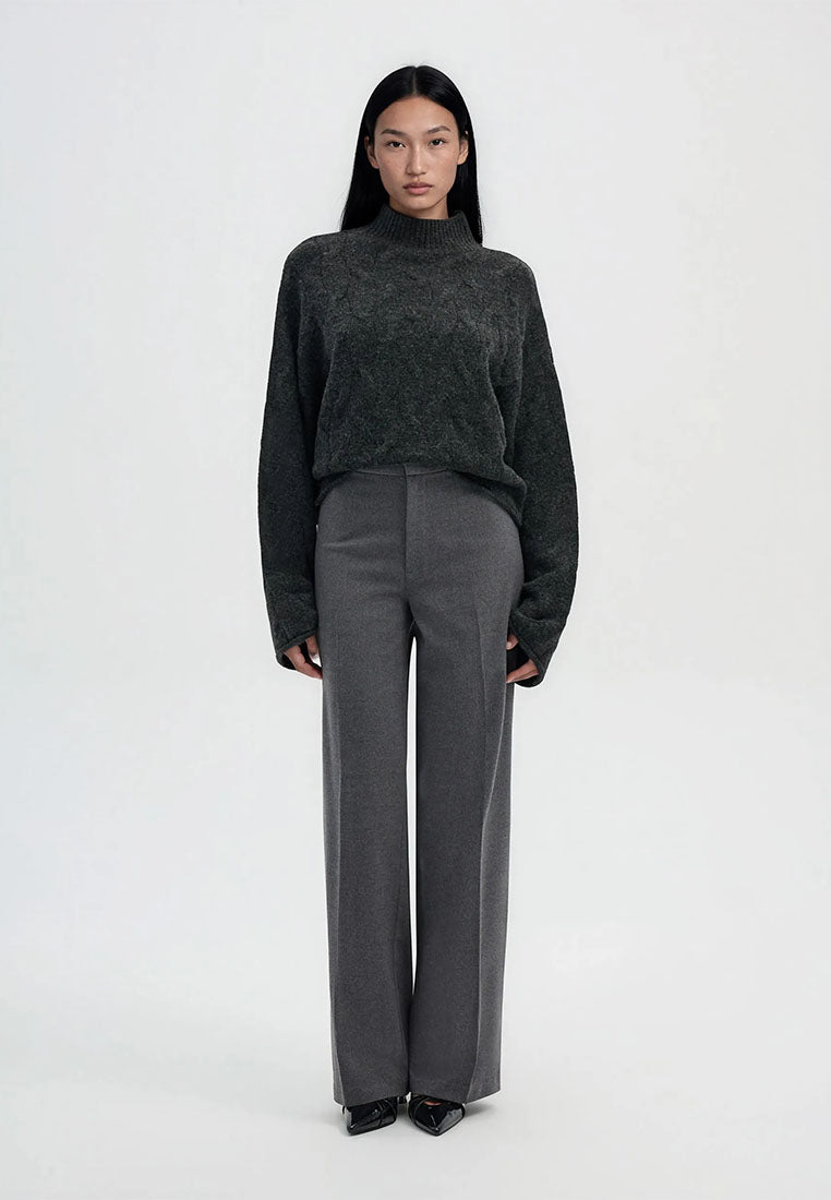 Women's Wide leg mélange-effect trousers