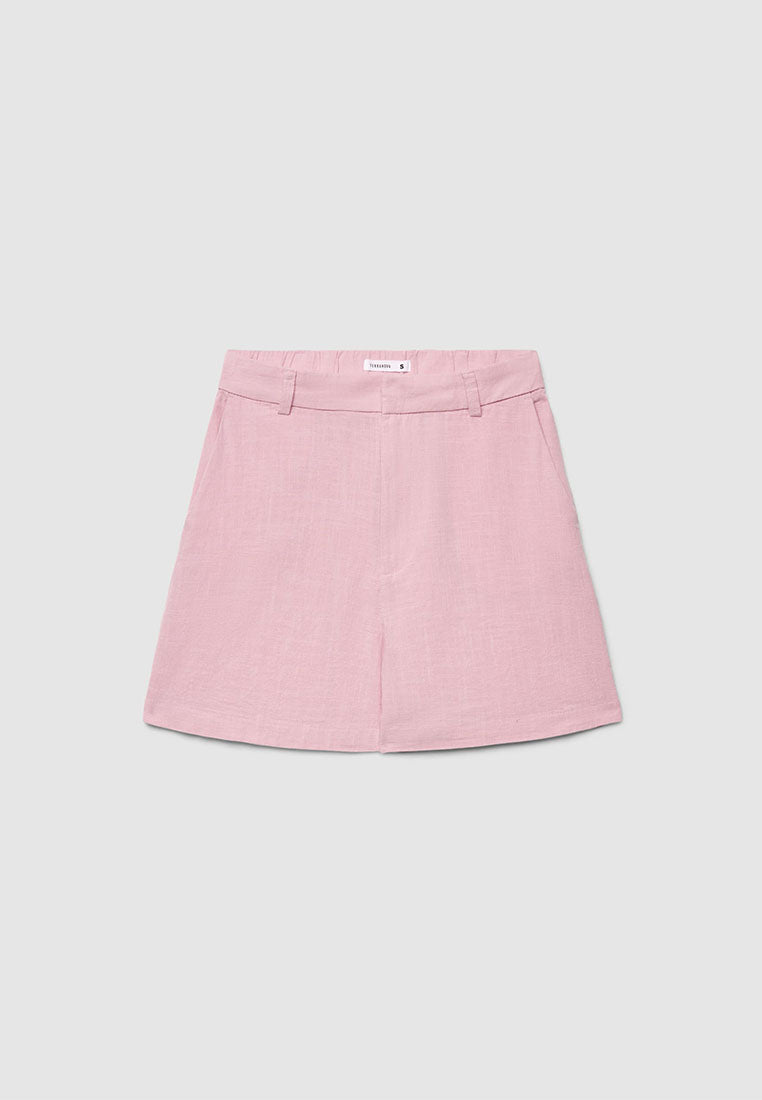 Women's Plain Linen-Effect Shorts
