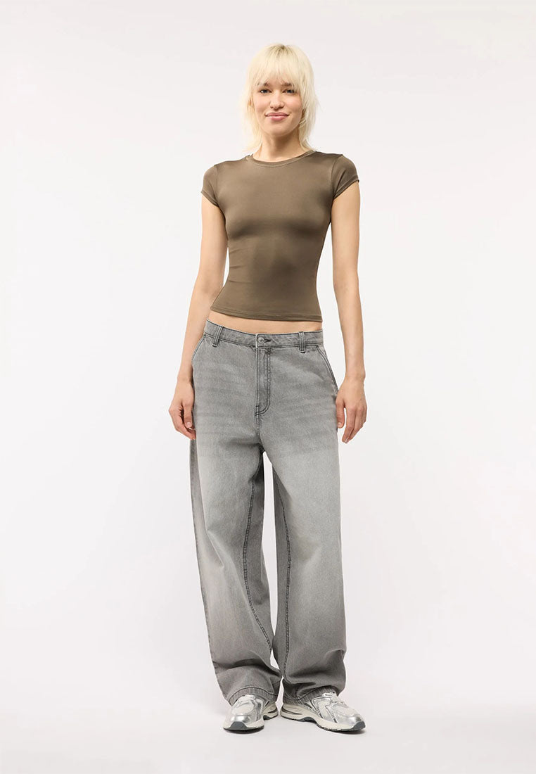 Women's Solid Color Baggy Jeans