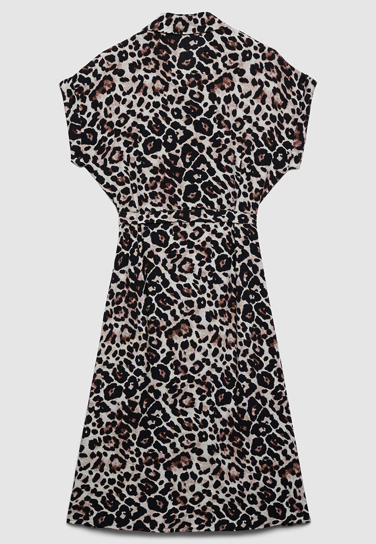 Women's Leopard Print Button-Down Dress