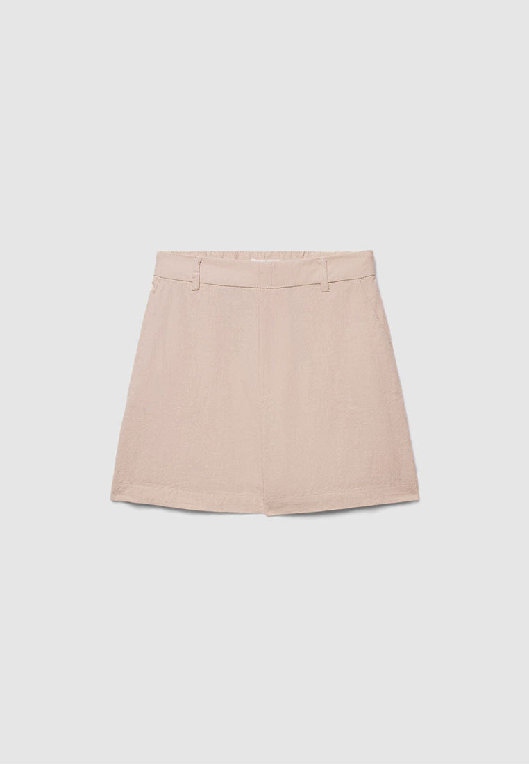 Women's Plain Linen-Effect Shorts
