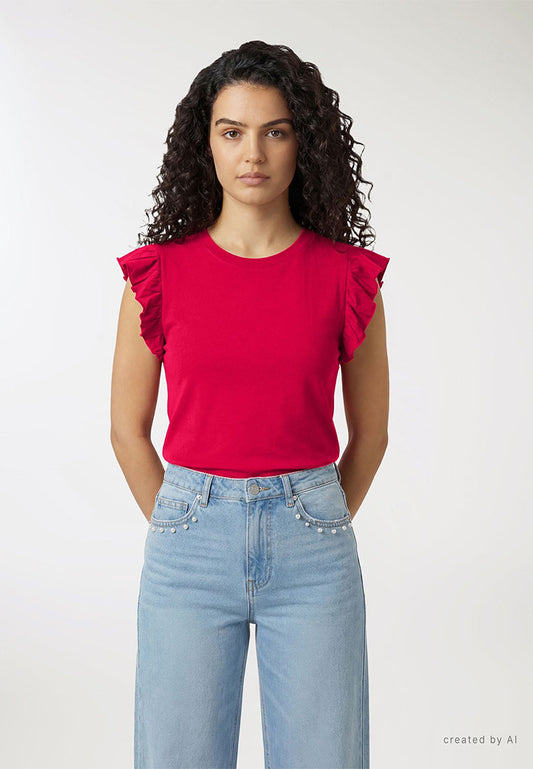 Women's Ruffled Sleeves T-shirt