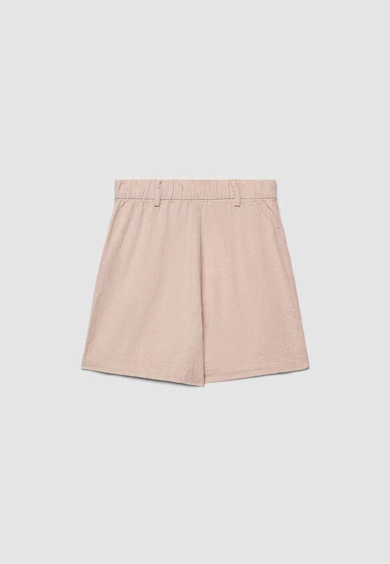 Women's Plain Linen-Effect Shorts