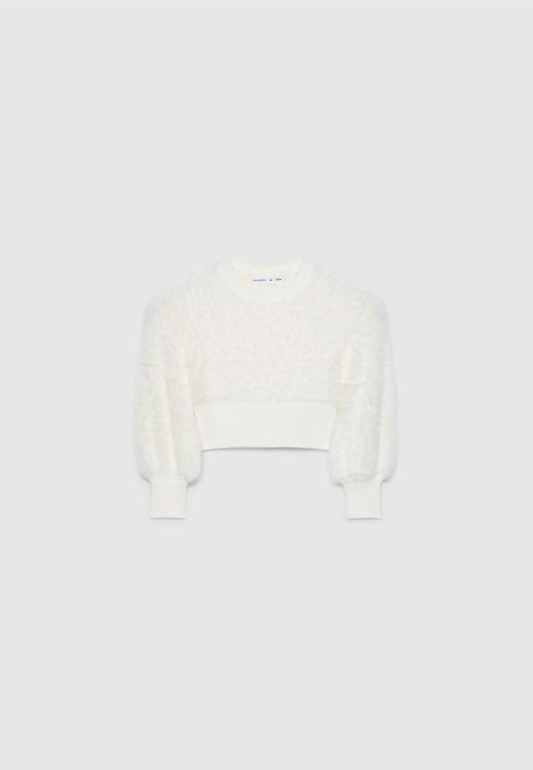 Fluffy Cropped Sweater for Girls