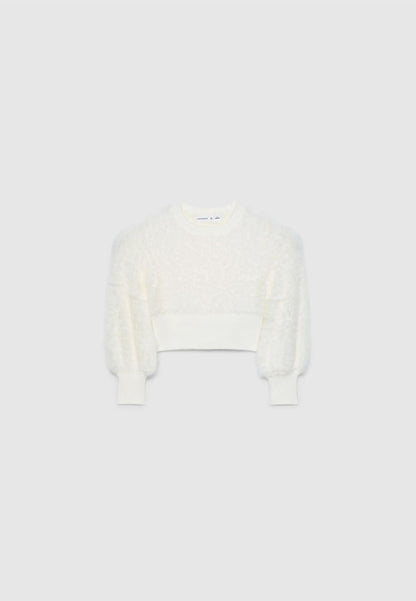 Fluffy Cropped Sweater for Girls