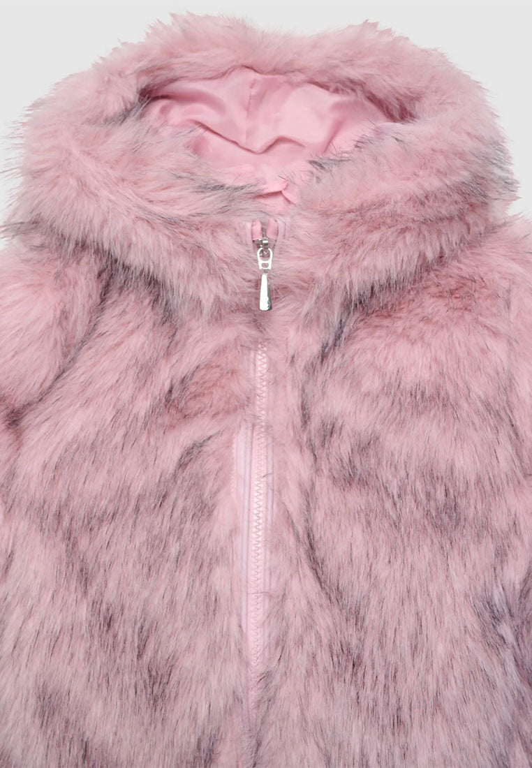 Hooded Faux Fur Jacket for Girls
