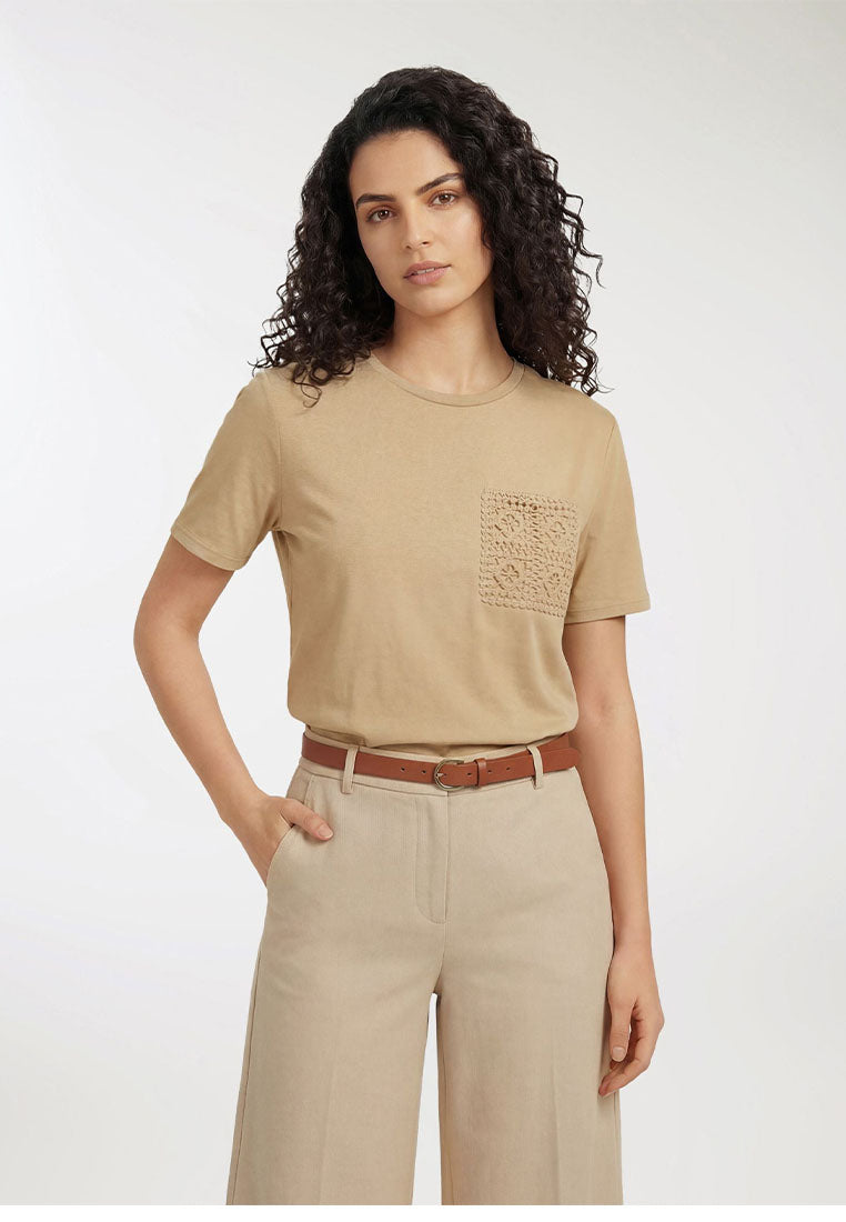Women's Macramé Pocket T-Shirt