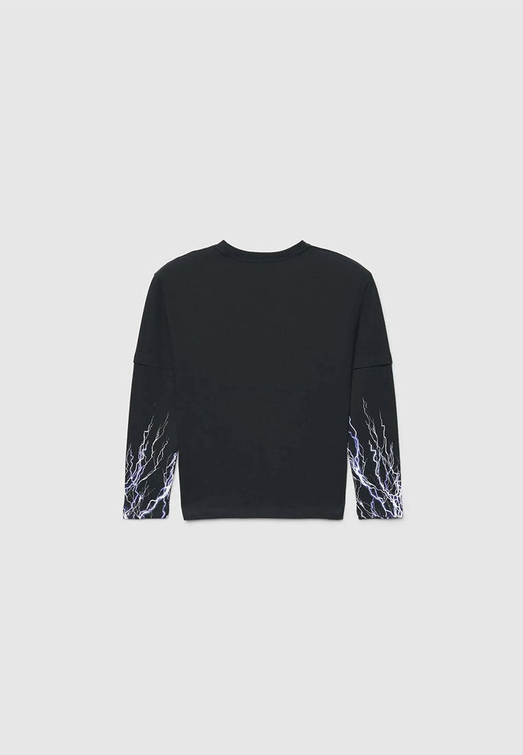 High-Voltage Layered Graphic Tee for Boys