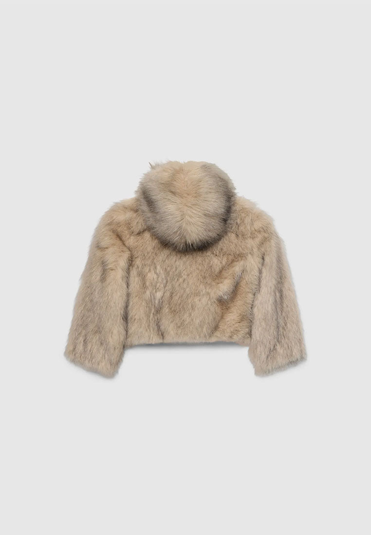 Hooded Faux Fur Jacket for Girls