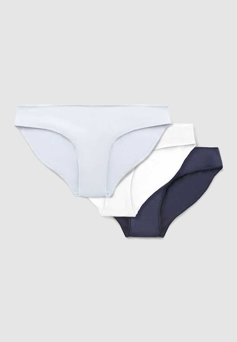 Women's Pack of 3 plain-colour briefs