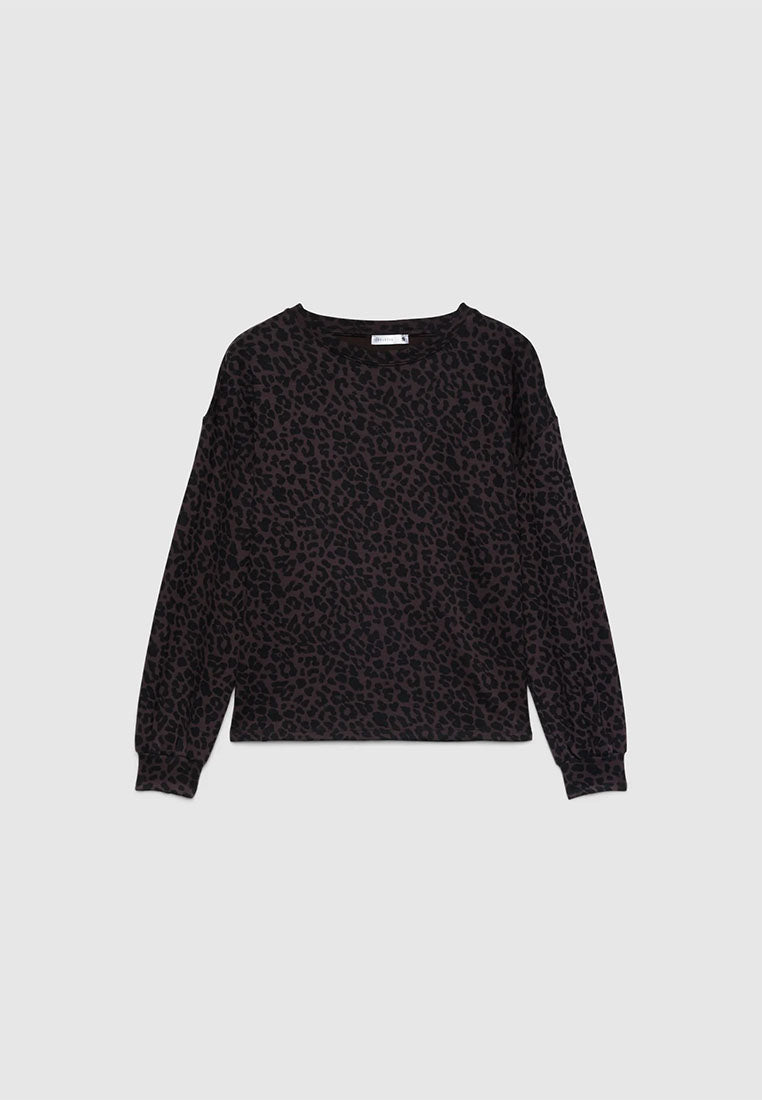 Women's Animal print pyjama set with top and long trousers