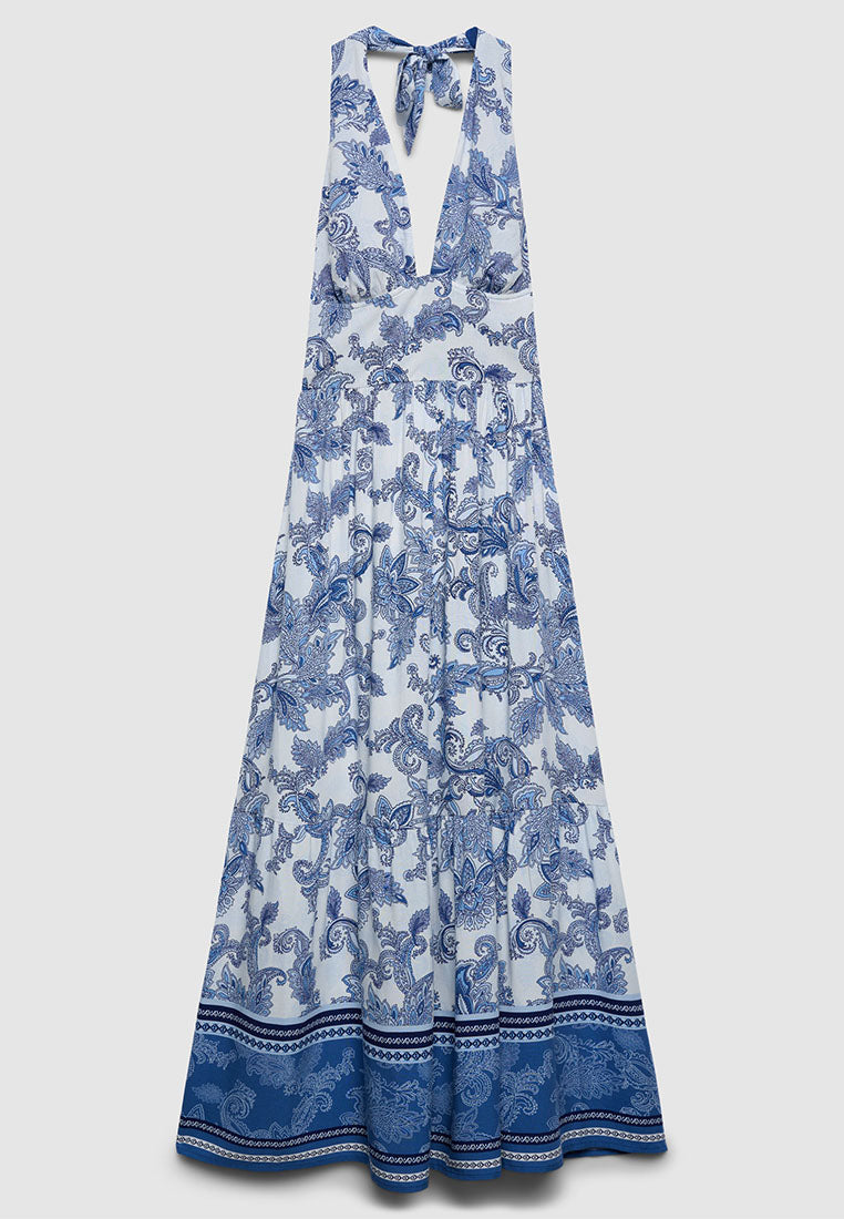 Women's Botanical Halter Maxi Dress