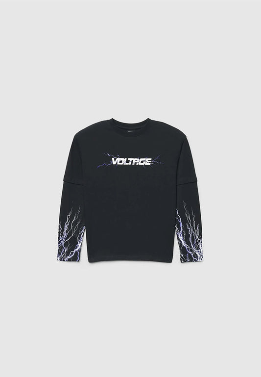 High-Voltage Layered Graphic Tee for Boys