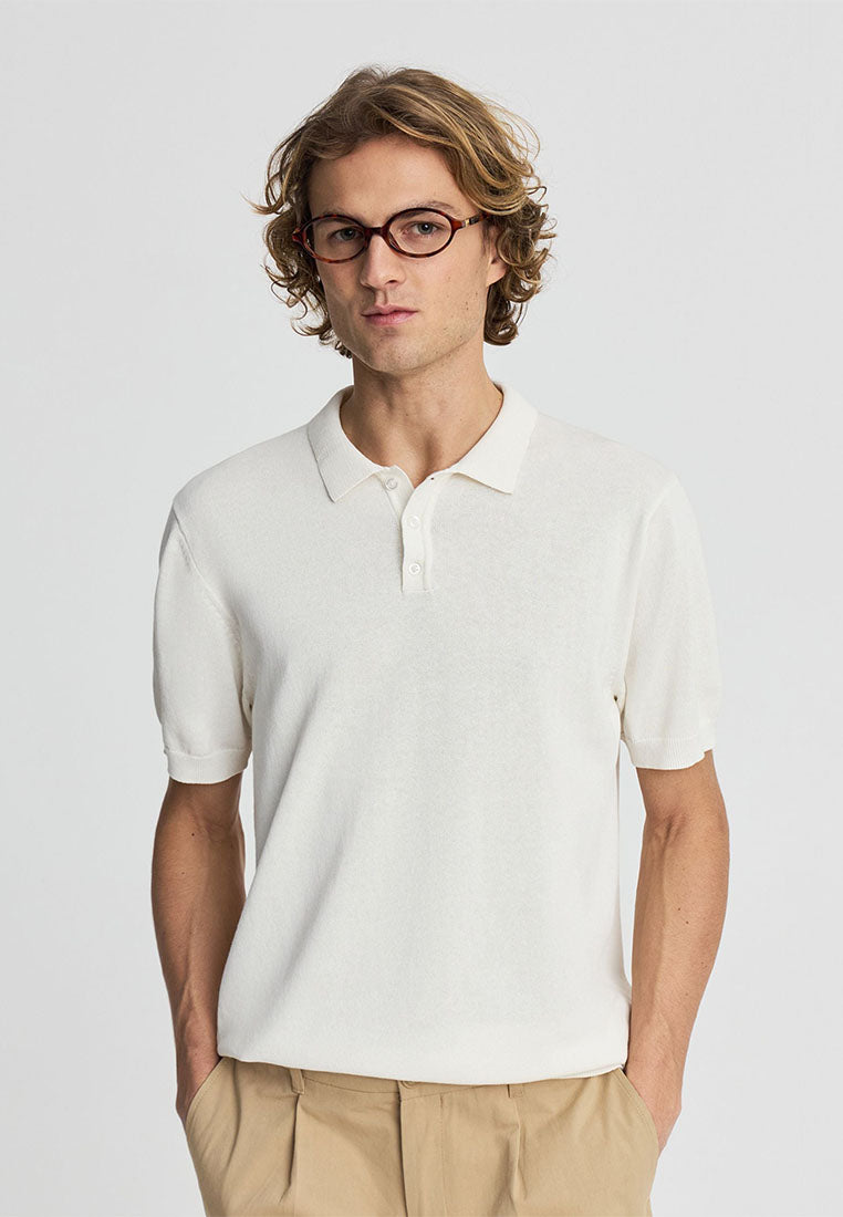 Men's Knitted Short Sleeved Polo Shirt