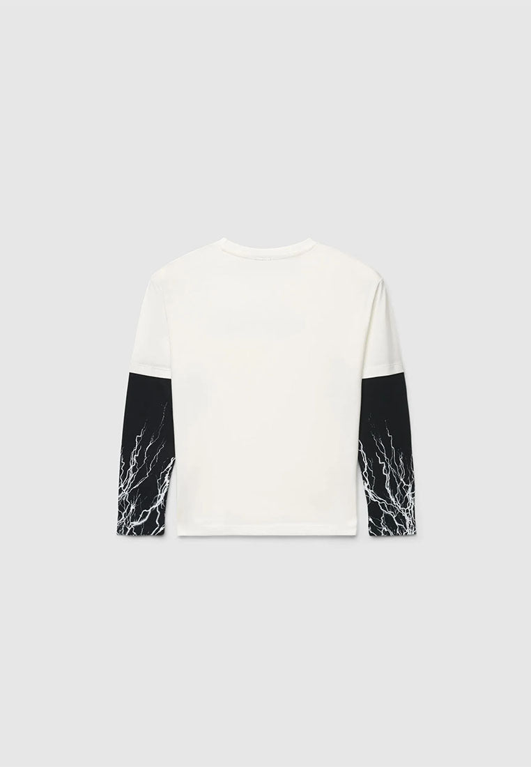 High-Voltage Layered Graphic Tee for Boys