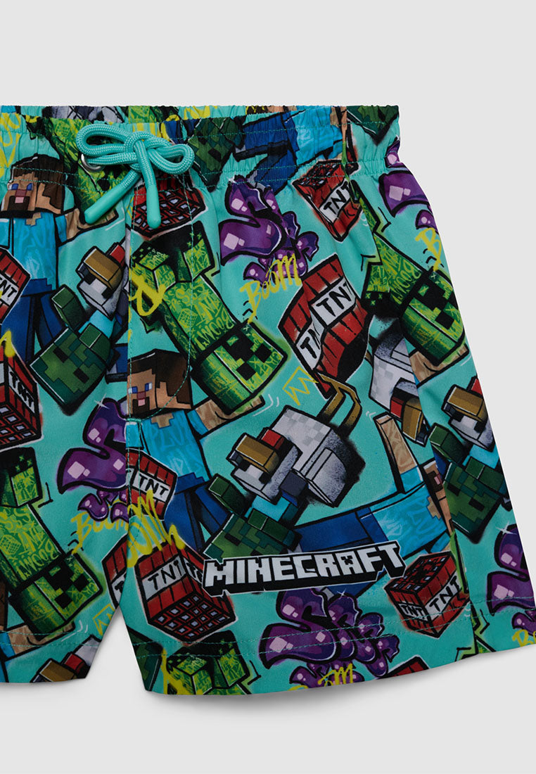 Minecraft Print Swim Shorts for Boys