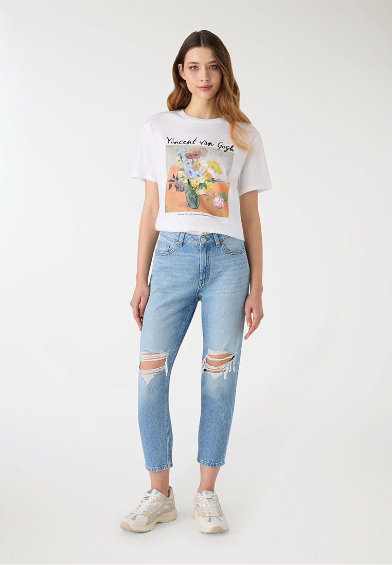 Women's Art-Inspired Print Oversized T-shirt