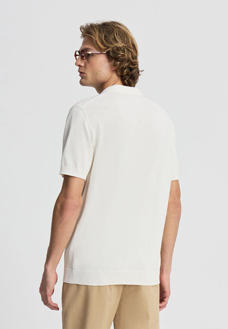 Men's Knitted Short Sleeved Polo Shirt