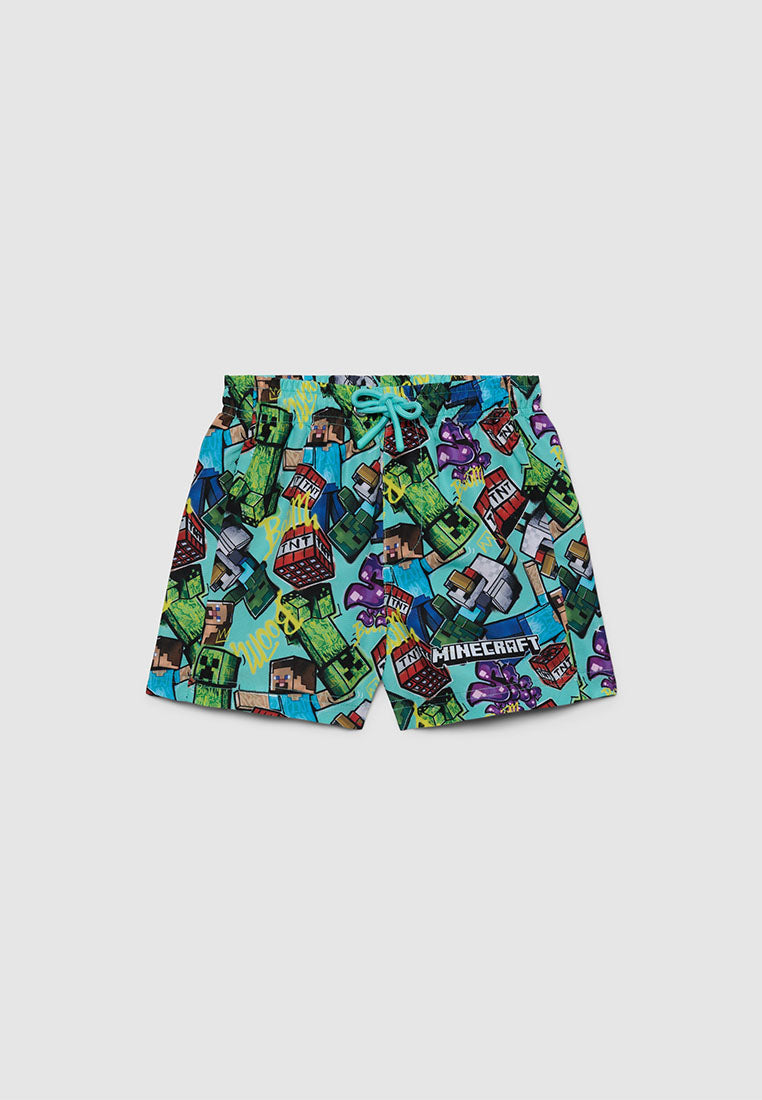 Minecraft Print Swim Shorts for Boys