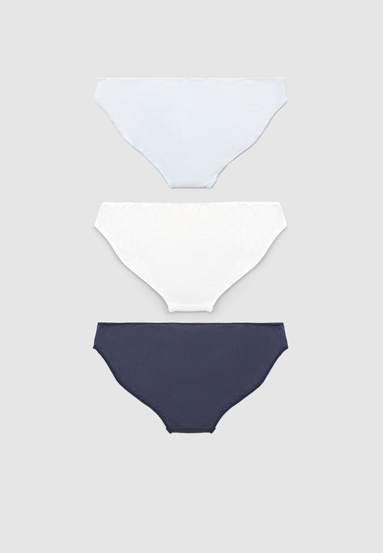 Women's Pack of 3 plain-colour briefs