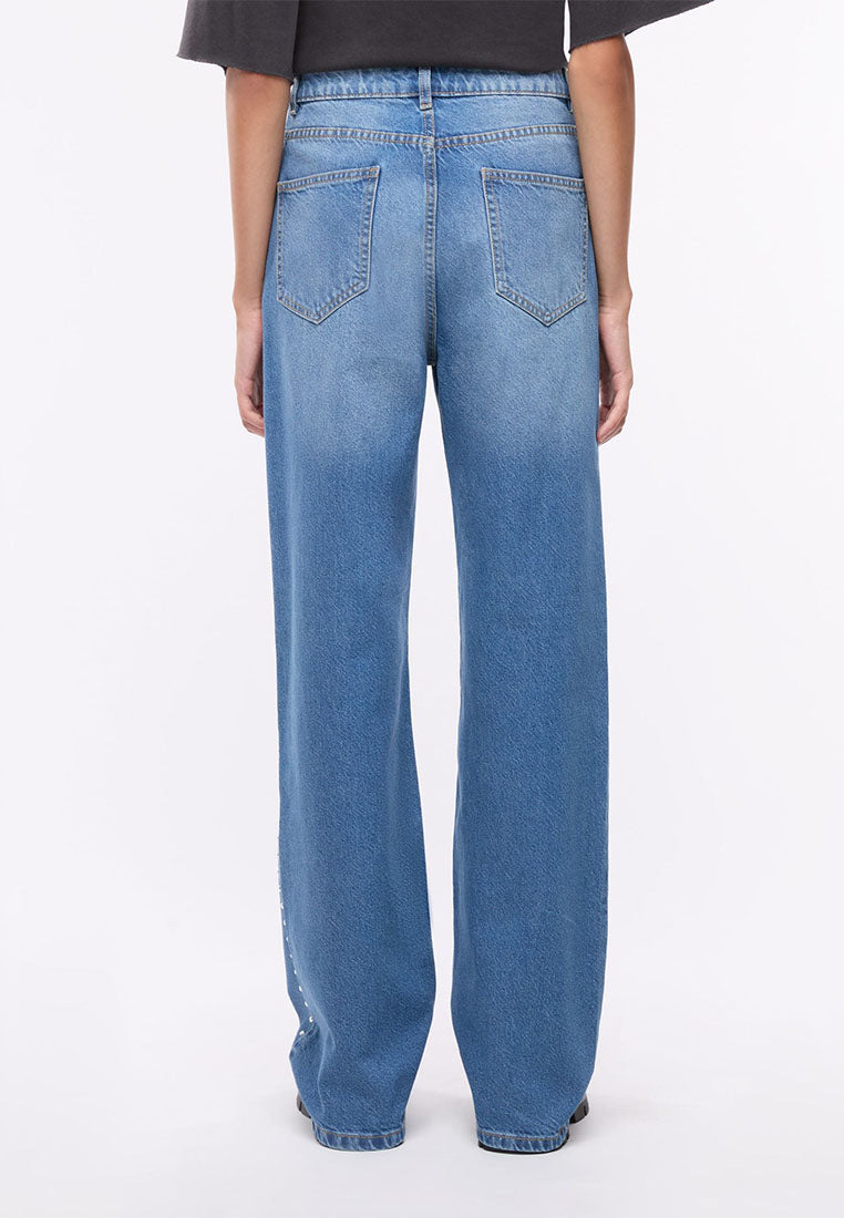 Women's Wide leg jeans with studs