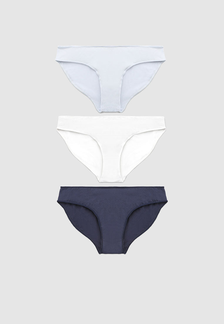 Women's Pack of 3 plain-colour briefs