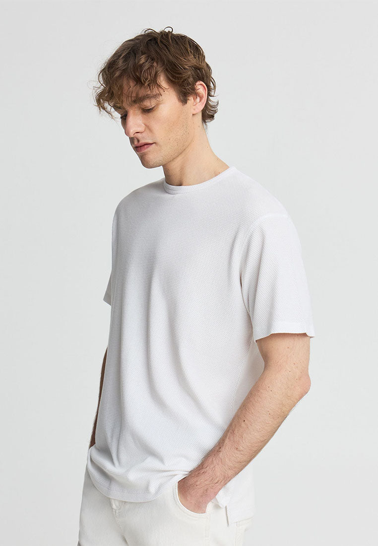 Men's Plain Round Neck Short Sleeved T-shirt