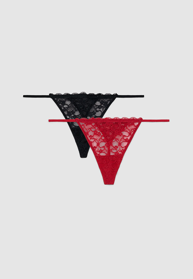 Women's Pack of 2 Lace Thongs