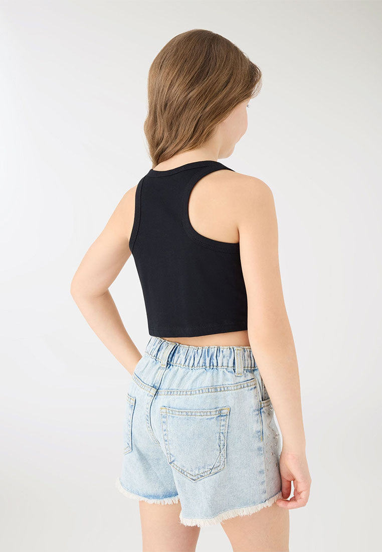 Sleveless Plain Tank Top For Girls