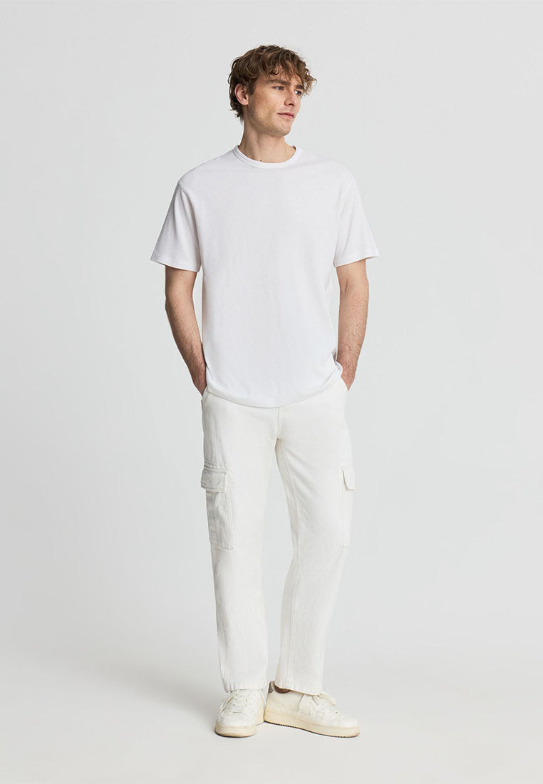 Men's Plain Round Neck Short Sleeved T-shirt