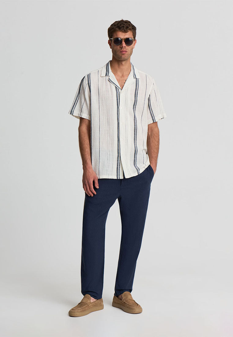 Men's Striped Bowling Shirt