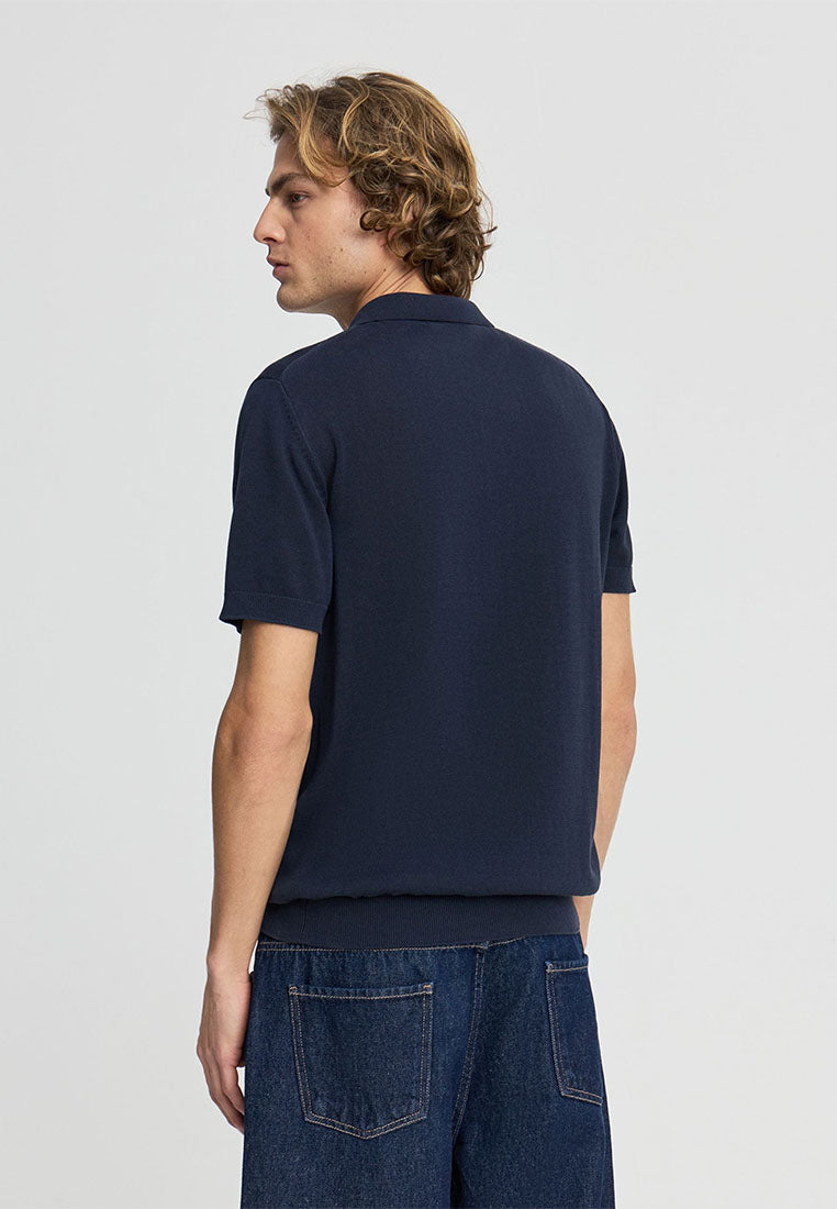 Men's Knitted Short Sleeved Polo Shirt