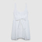 Women's Eyelet Lace Empire-Waist Mini Dress