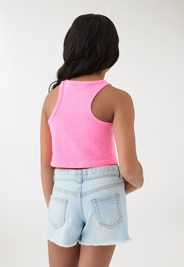 Sleveless Plain Tank Top For Girls