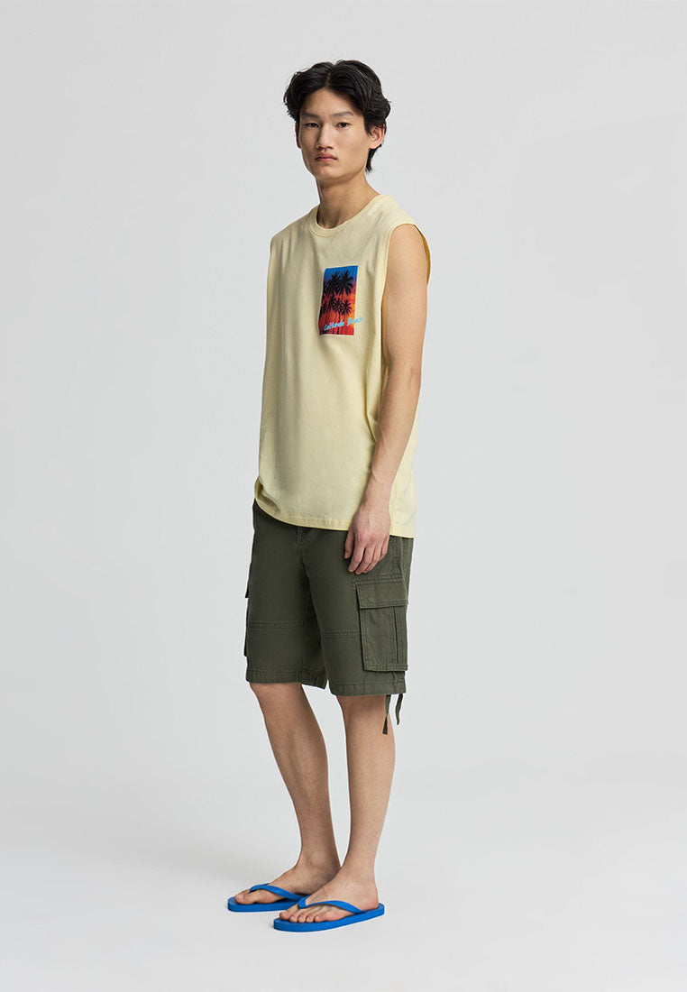 Men's Palm tree print Sleeveless Top