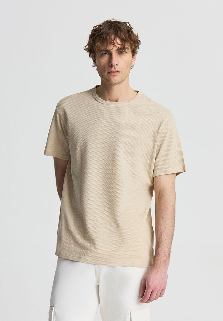 Men's Plain Round Neck Short Sleeved T-shirt