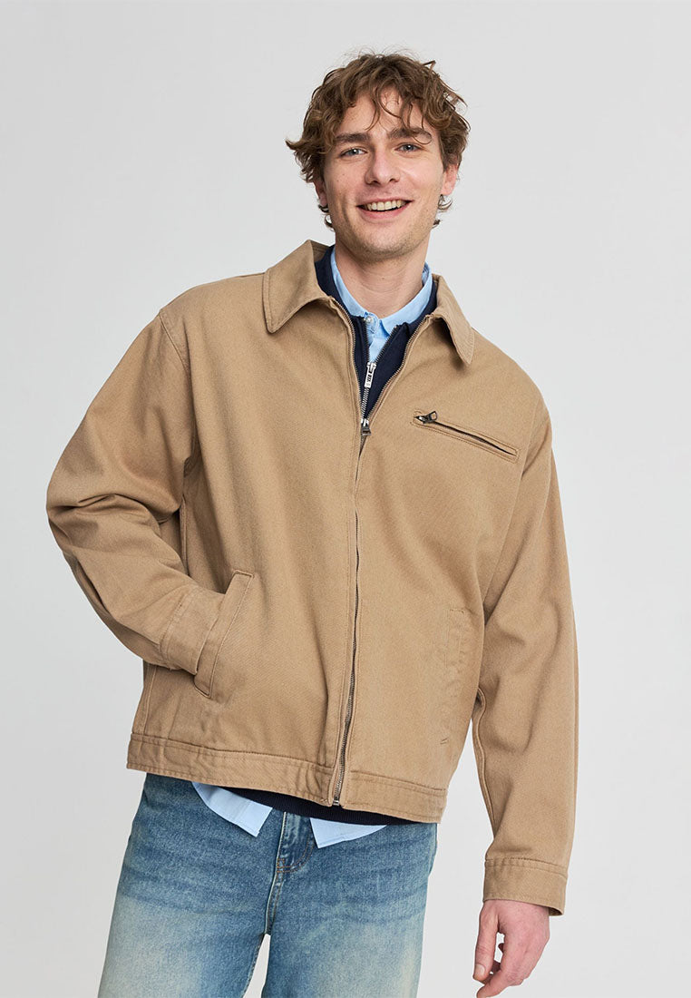 Men’s Cotton Twill Zip-Front Jacket