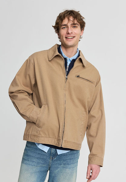 Men’s Cotton Twill Zip-Front Jacket