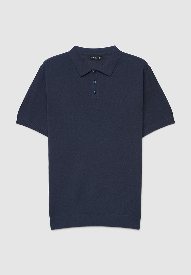 Men's Knitted Short Sleeved Polo Shirt